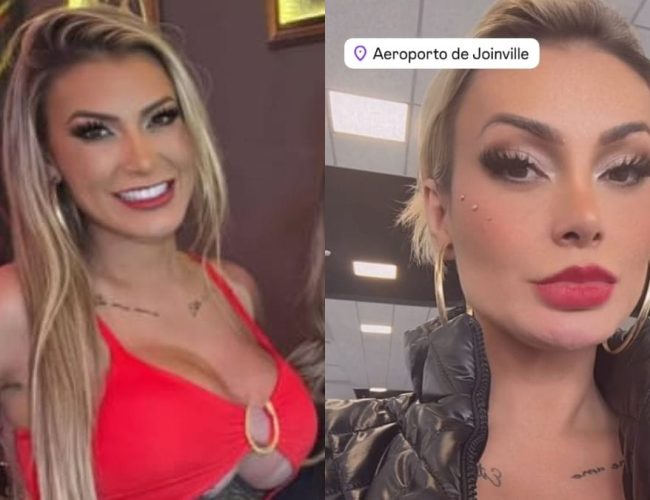 Andressa Urach participa de evento em Joinville e chama atenção nas redes sociais